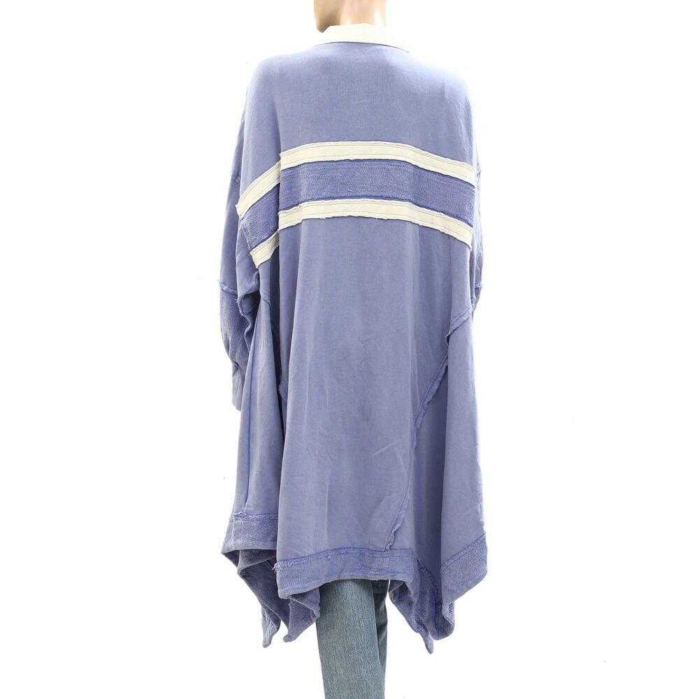 Free People Blair Sweatshirt Top Oversized Asymmetrical Cotton Slouchy M 273303 - Picture 6 of 9